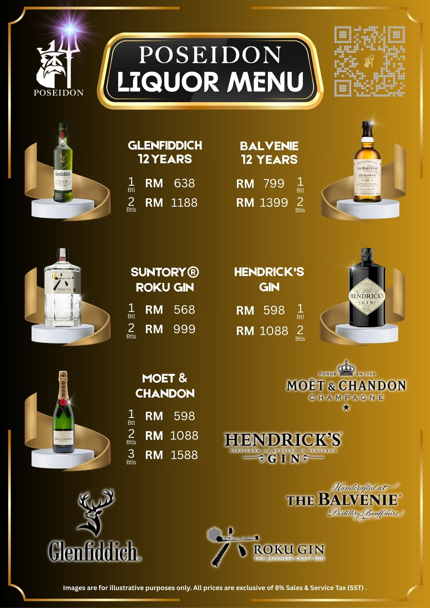 POSEIDON Club Food Menu - Desserts and Special Items